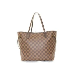 Louis Vuitton Bag Handbag Red Damier Tote Canvas Neverfull LV Cerise Brown